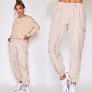 SAND & Grey Tie Dyed Organic Cotton Pants